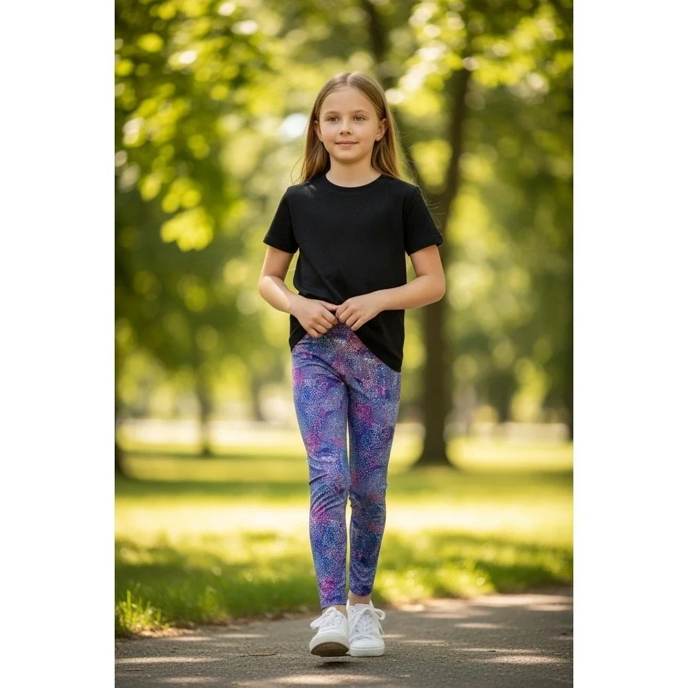 Under‎ Armour Kids Blue and Purple Patterned Leggings
